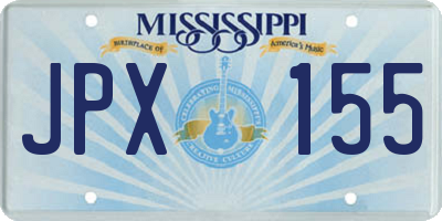 MS license plate JPX155