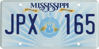 MS license plate JPX165