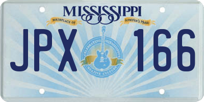 MS license plate JPX166