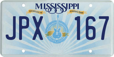 MS license plate JPX167