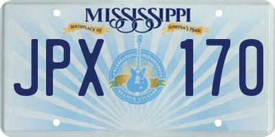MS license plate JPX170