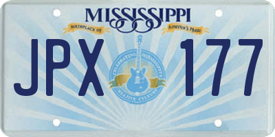 MS license plate JPX177