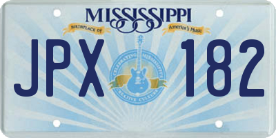 MS license plate JPX182