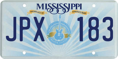 MS license plate JPX183
