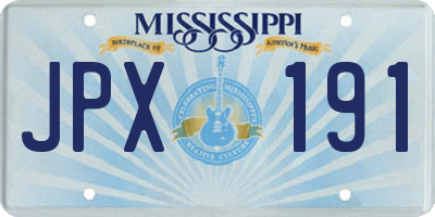 MS license plate JPX191