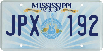 MS license plate JPX192