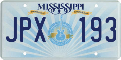 MS license plate JPX193