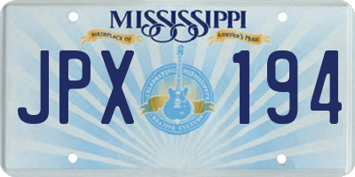 MS license plate JPX194