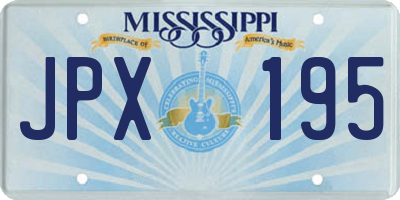 MS license plate JPX195