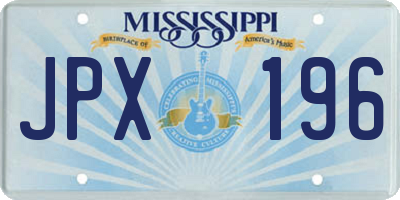 MS license plate JPX196