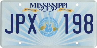 MS license plate JPX198