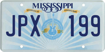 MS license plate JPX199