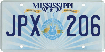 MS license plate JPX206