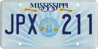 MS license plate JPX211
