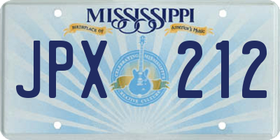 MS license plate JPX212