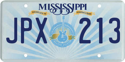 MS license plate JPX213