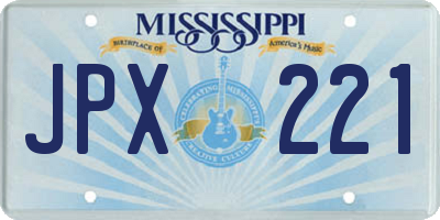 MS license plate JPX221