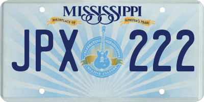 MS license plate JPX222