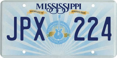 MS license plate JPX224