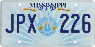 MS license plate JPX226