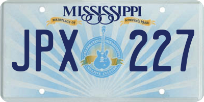 MS license plate JPX227
