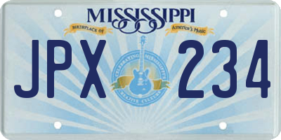 MS license plate JPX234