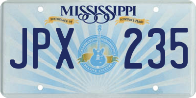 MS license plate JPX235