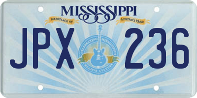 MS license plate JPX236