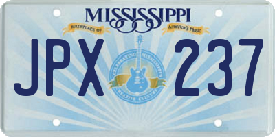 MS license plate JPX237