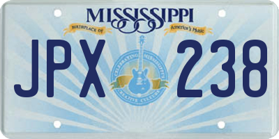 MS license plate JPX238