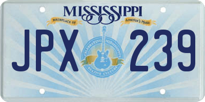 MS license plate JPX239