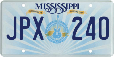 MS license plate JPX240