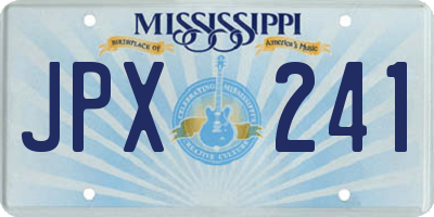 MS license plate JPX241
