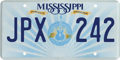 MS license plate JPX242