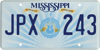MS license plate JPX243