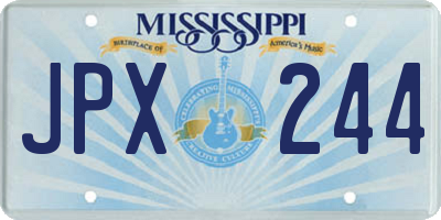 MS license plate JPX244