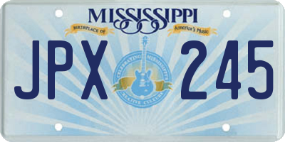 MS license plate JPX245