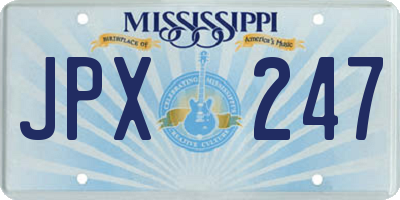 MS license plate JPX247
