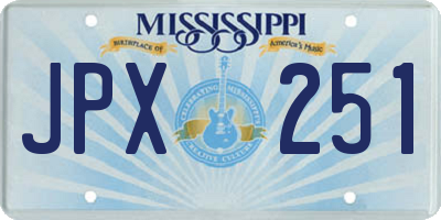 MS license plate JPX251