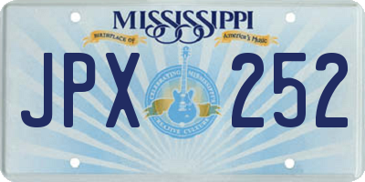 MS license plate JPX252