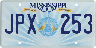 MS license plate JPX253