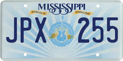 MS license plate JPX255