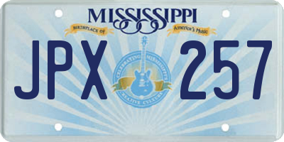MS license plate JPX257