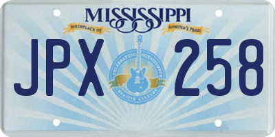 MS license plate JPX258