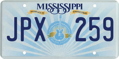 MS license plate JPX259