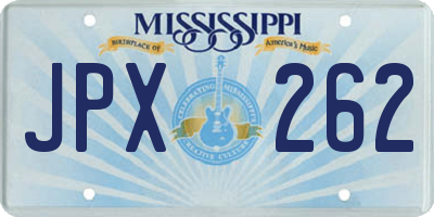 MS license plate JPX262