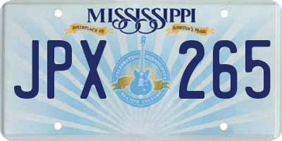 MS license plate JPX265