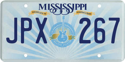 MS license plate JPX267
