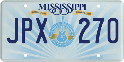MS license plate JPX270