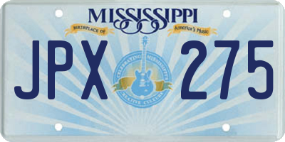 MS license plate JPX275